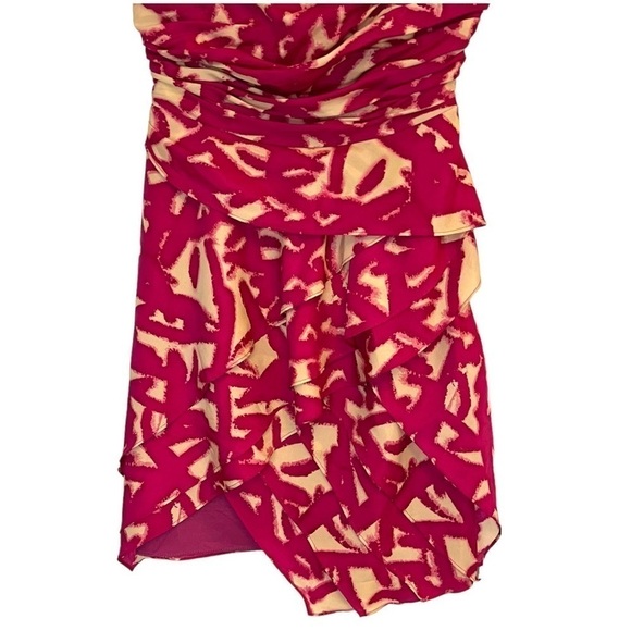 Miss Me Couture Strapless Layered, Ruched, Asymmetric Hem Pink Dress - Picture 5 of 13